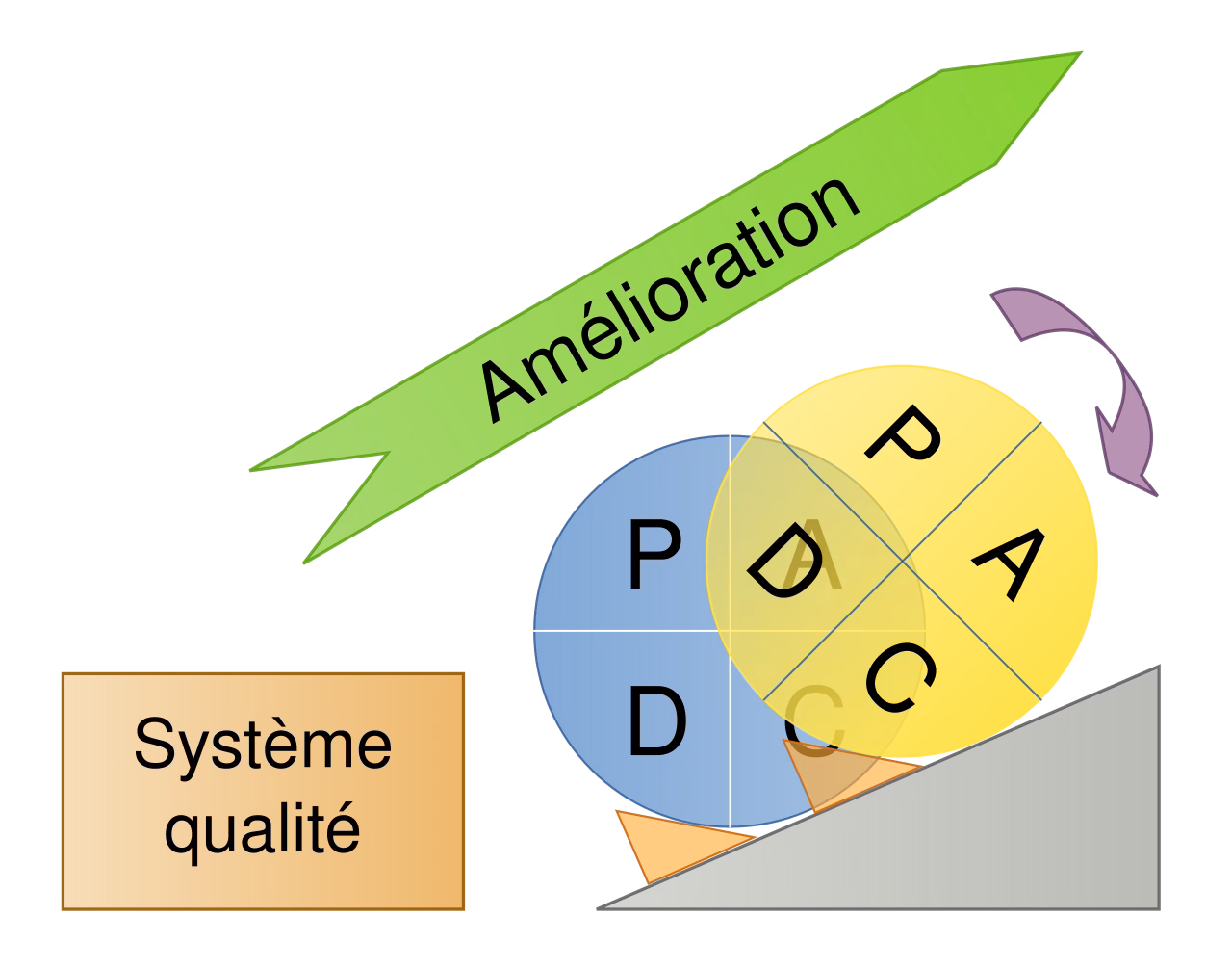 Schéma de la roue de Deming illustrant les étapes du cycle PDCA
